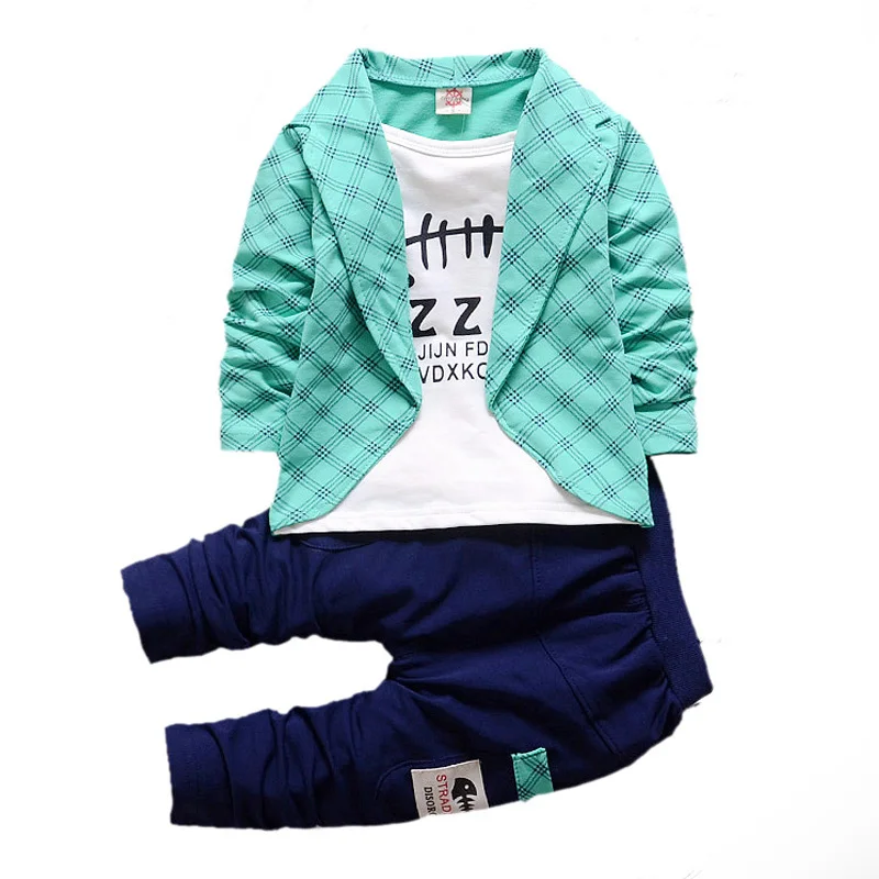 Boys Clothing Kids Attire for Boy Clothes Plaid Suit In September Toddler Set Children's Tracksuits |
