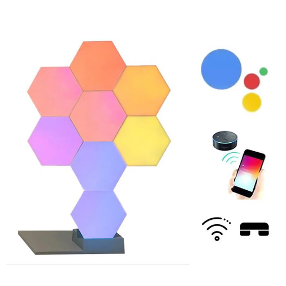 Квантовый лампа DIY светодиодный Ночной светильник творческий в виде геометрических фигур в сборе со смарт-приложением Управление Google Home Amazon Alexa лампа Lifesmart