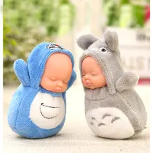 ZOEBER Cute Sleeping Baby Doll Keychain Women Lovers Gift Real Rex Fur Pompom Key Chain Pom Pom Fluffy Car Keyring Bag Trinket