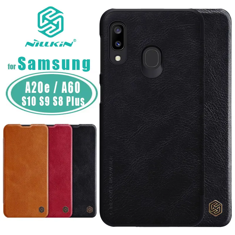 Чехол книжка Nillkin для Samsung Galaxy A20e A90 кожаный деловой чехол S10 S9 S8 Plus S10E A60 Nilkin задняя