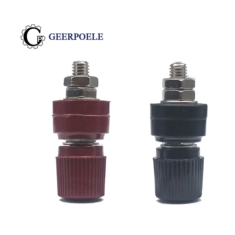 

2 pcs/lot JS-333 6mm Iron/Copper Terminal 50A Splice Black Red Plastic Plug Welding Machine Inverter Housing Connector Dual DIY