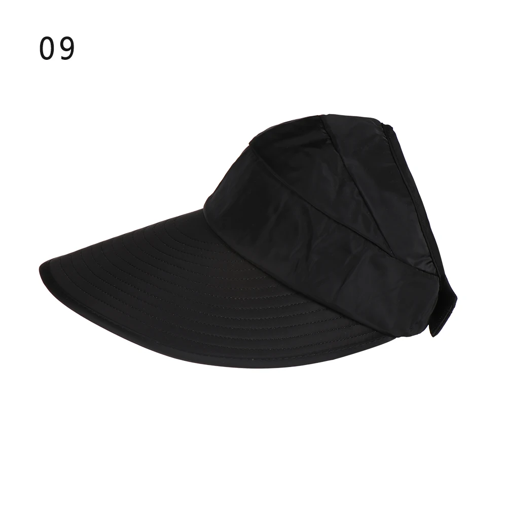 Новые шляпы от солнца для женщин Козырьки Шляпы рыбалка пляж солнцезащитная Кепка шляпа черная Повседневная женские летние шляпы конский хвост широкополый шляпа - Цвет: 9