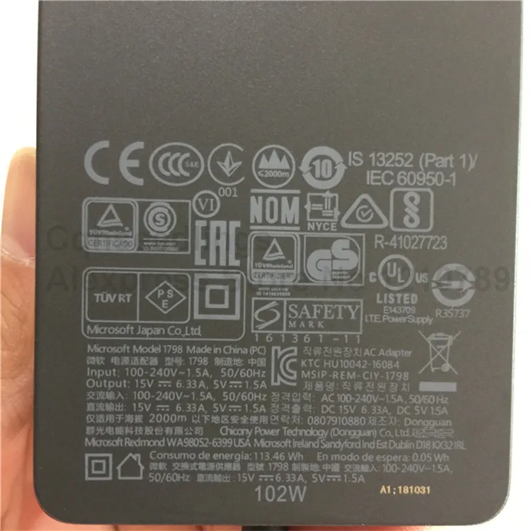 laptop adapter for Surface book 2 101