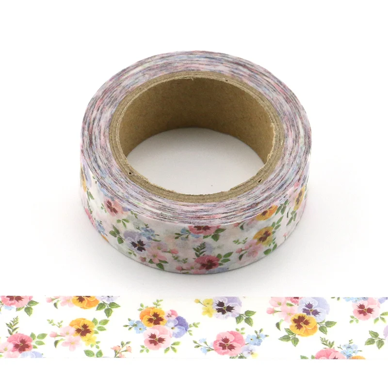 

1pc Beautiful Elegant floral Decorative Washi Tapes Paper DIY Scrapbooking Adhesive Masking Tapes 10m School Office Supply
