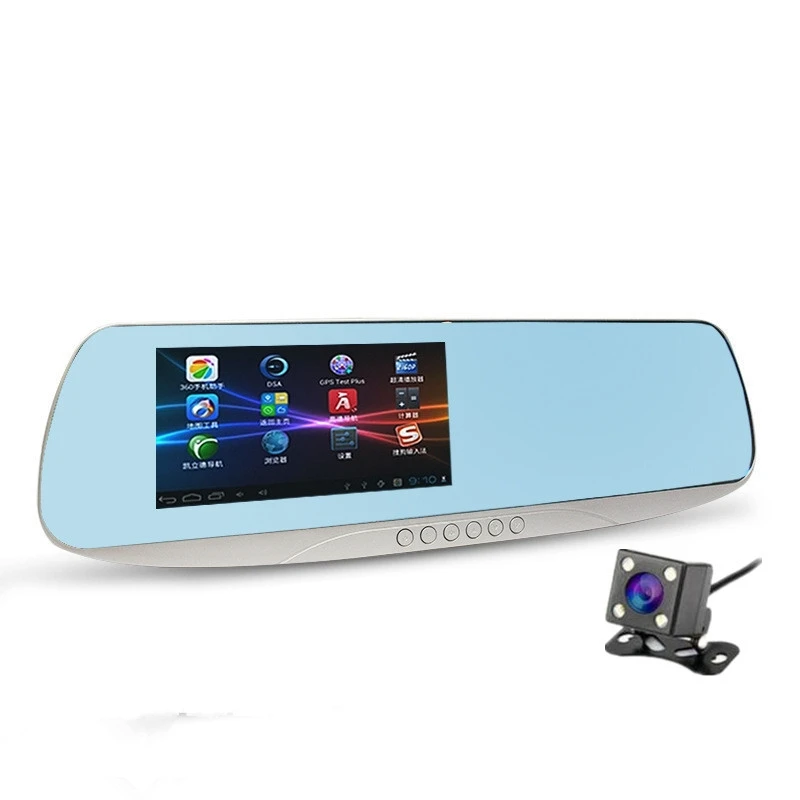 

Ecartion 5.0 inch dual lens car dvr gps navigator wifi car camera mirror android touch rearview mirror with dvr full hd 1080p
