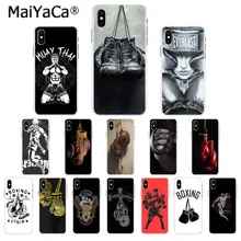 MaiYaCa Муай Тай Боксерские перчатки смарт-чехол черный корпус чехол для телефона для iphone 11 pro X XS MAX 66S 7 7plus 8 8Plus 5S XR