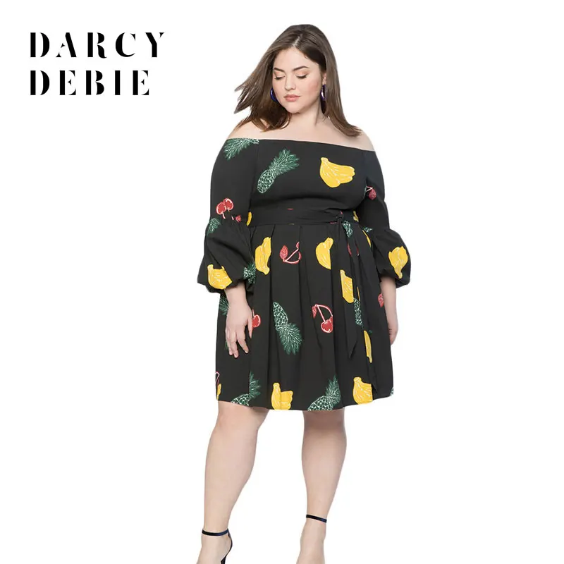 Darcydebie 2018 осеннее женское плюс размер элегантное Плиссированное Платье с принтом для вечеринки сексуальное слэш-шея роса плечо на шнуровке