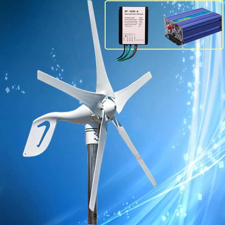 

400W Wind Generator Kit with Three or Five Blades + Max 600W Wind Controller + Off Grid 600W Pure Sine Wave Inverter
