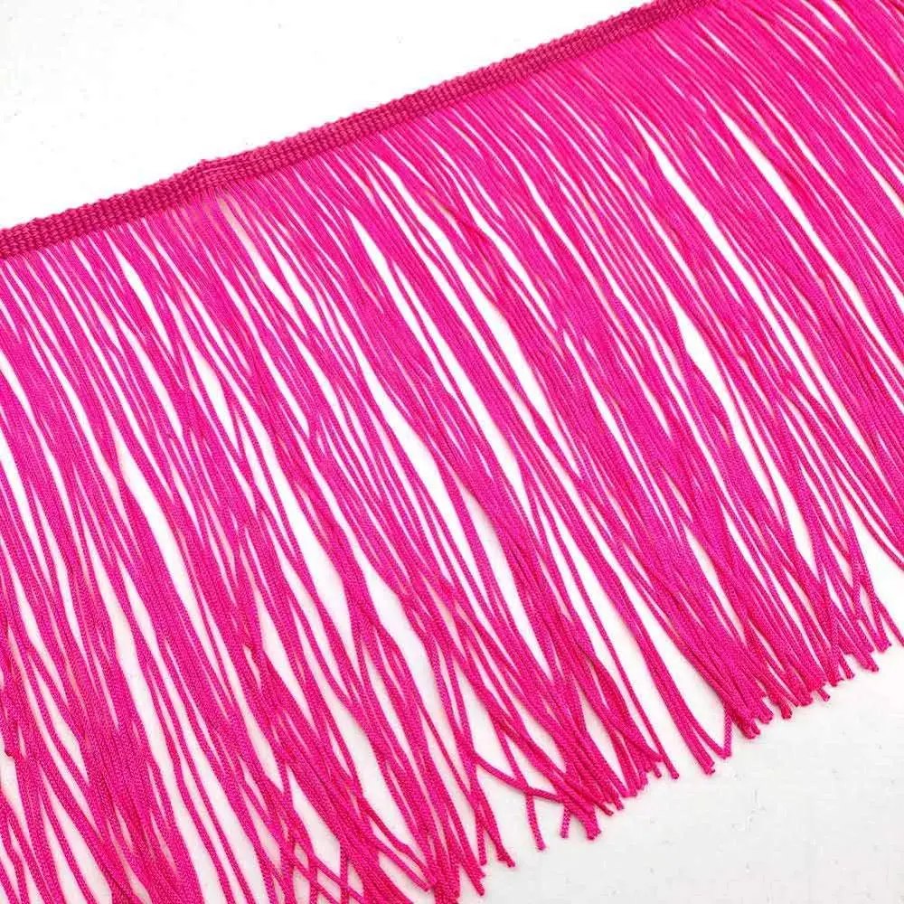 10Yards of Pack 8" Width Fringe Trim Lace Polyerter Fibre Tassel Clothes Accessorie Latin Wedding Dress Tassel Ribbon Tasse Trim - Цвет: Rose