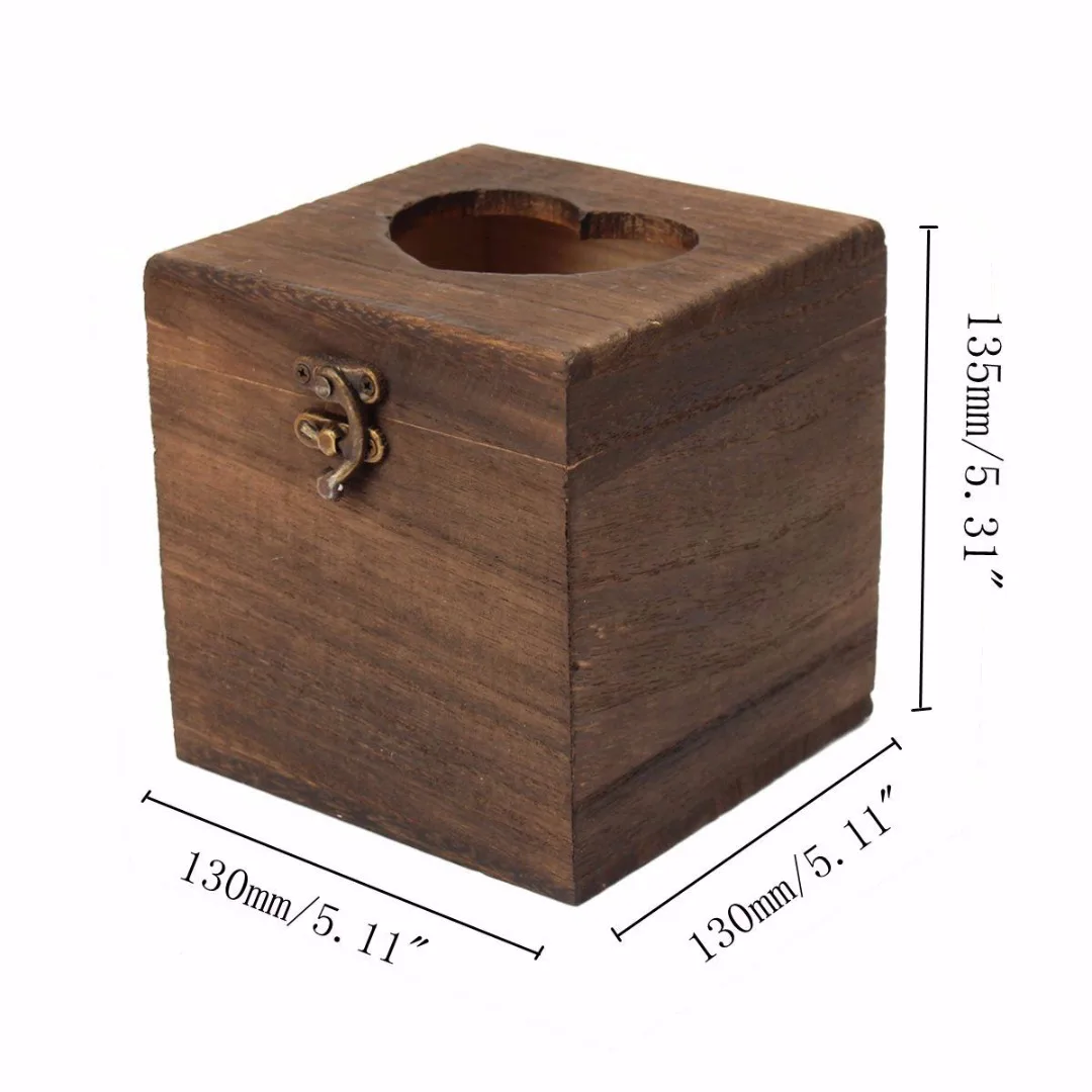 JX-LCLYL Retro Wooden Tissue Paper Box Case Cover Napkin Holder Bar Home Decoration New
