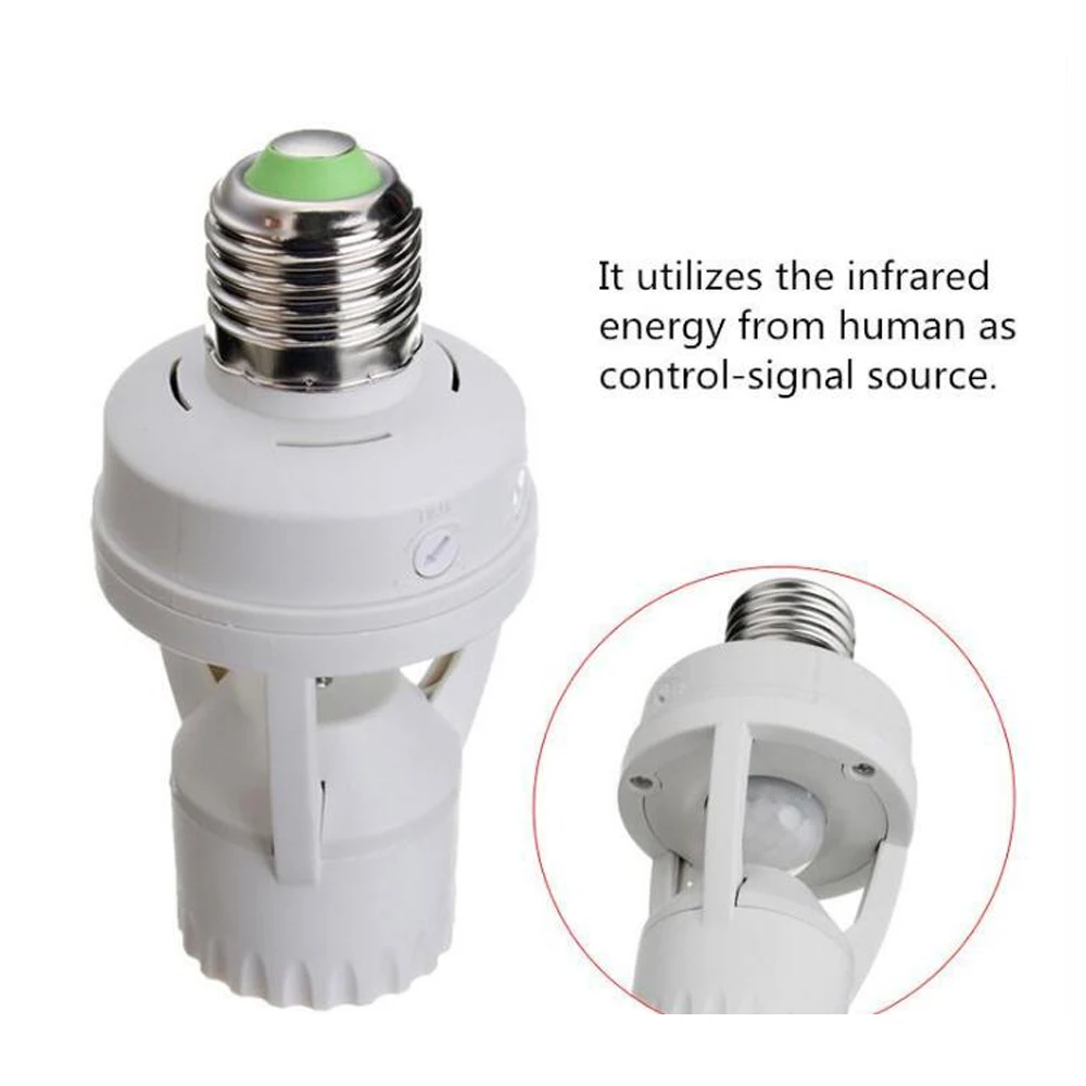 

BECOSTAR E27 Lamp Base Holder Adapter with PIR Motion Sensor Controller