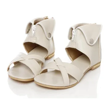 

PU boots to open the toe front zipper ladies sandals