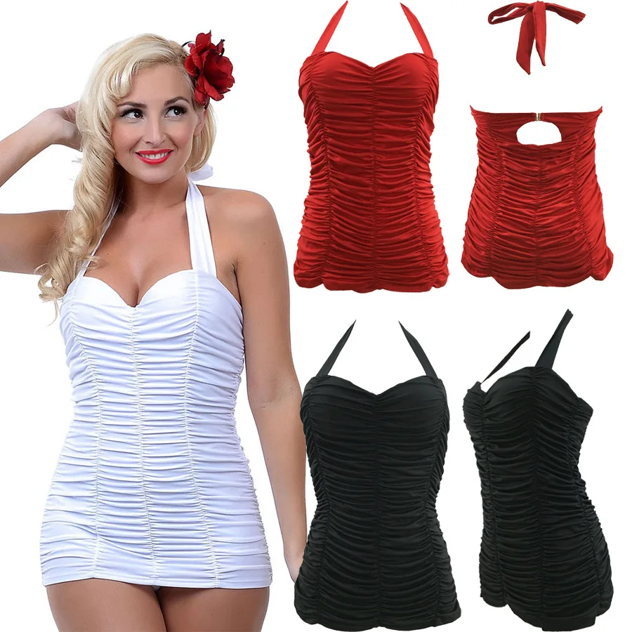 

2018 New Women One Piece Swimsuit Pure Color Swimwear Push Up Bathing Suit Monokini Bodysuit Beach Wear Swimdress