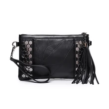 2016 Designer Frauen Handtaschen Aus Leder Quaste Kupplungen Bag Schwarz Crossbody Messenger Bags Damen Umschlag Abend Party Taschen
