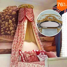 2017 Luxury Crystal top wedding princess big train queen House bed Curtain Holder Upper box bride