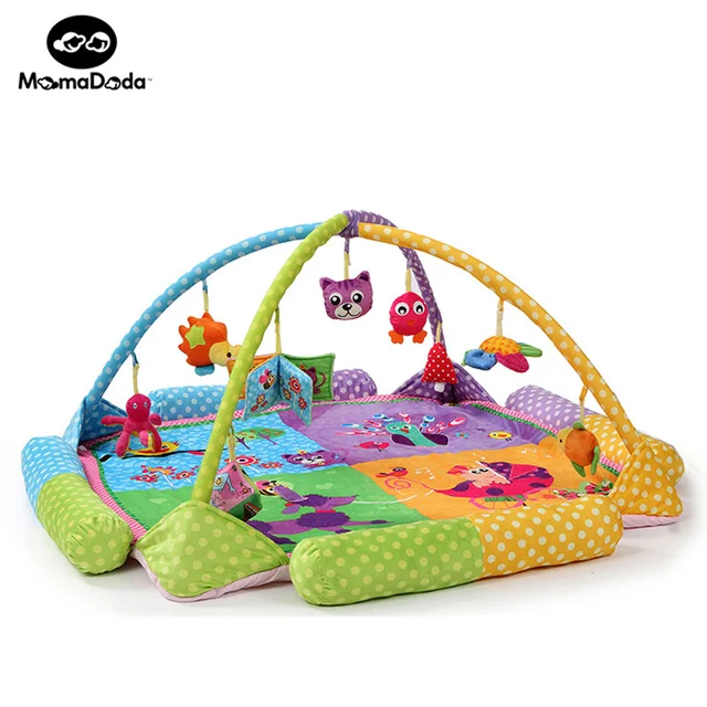 Kids Rug Baby Play Gym Mat With Rack And Rattles Soft Educational