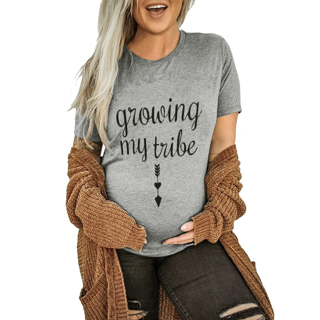 

Blouse Women Maternity Short Sleeve Casual Letters Print Shirt Pregnant Tops Blouse Ropas De Maternidad Pregnancy Blouse Shirt