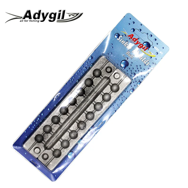 Adygil DIY рыболовный шар грузило плесень ADBASM/#2 шариковый грузило 12 г 8 полостей - Цвет: silvery