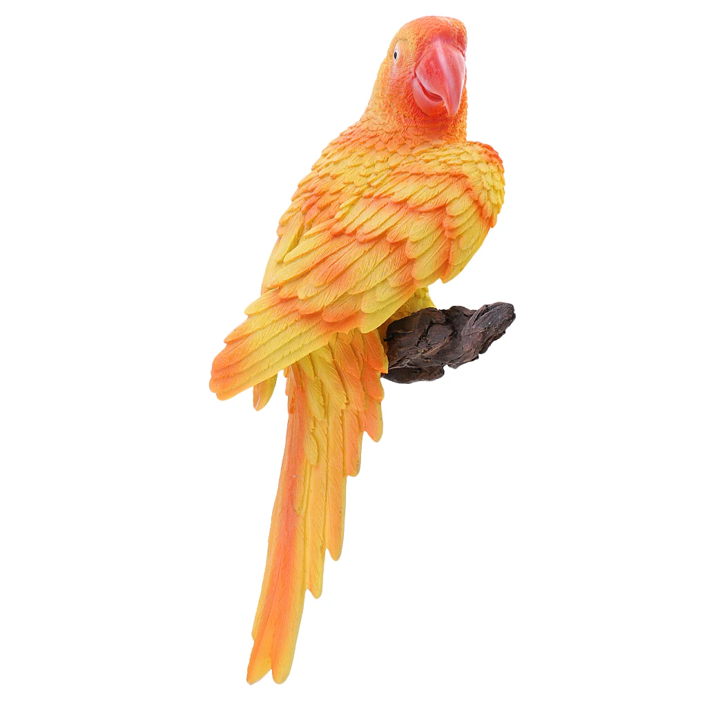 Artificial Parrot Bird Figurine Bonsai Animal Model Home Decor Miniature Fairy Garden Decoration Accessories Stand Statue