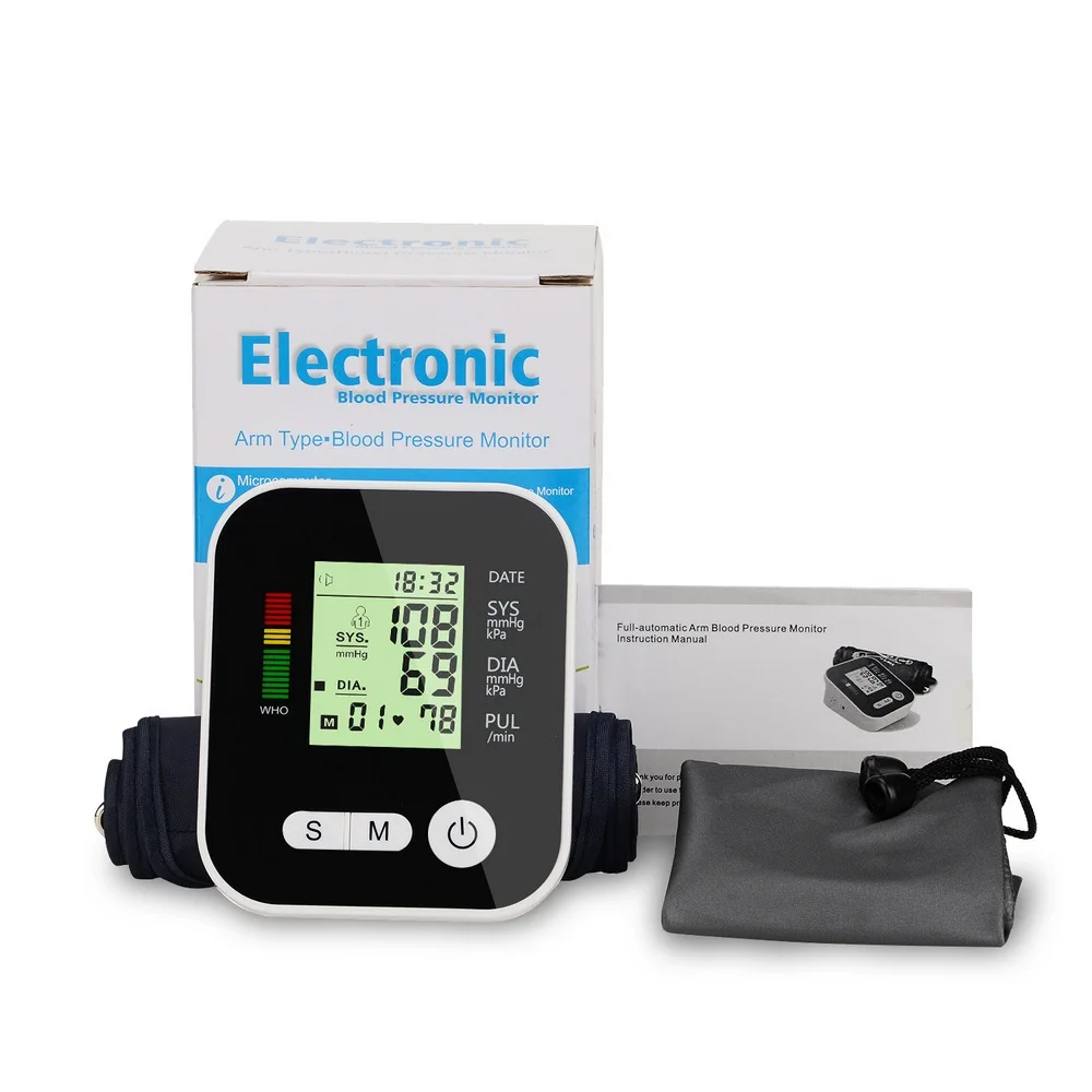

Automatic Digital Upper Arm Blood Pressure Monitor LCD Home Healtcare Heart Beat Meter Machine Tonometer with/without Voice Home