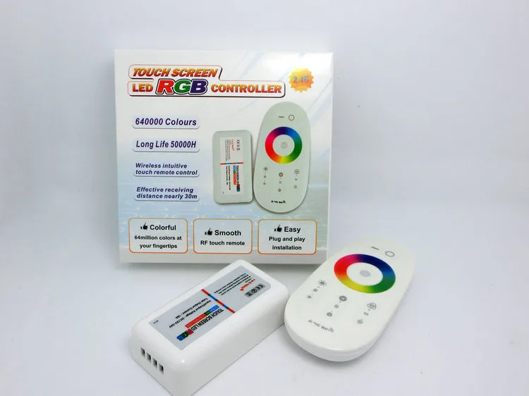 

18A DC12-24V RGB led controller 2.4G touch screen RF remote control for led strip/bulb/downlight