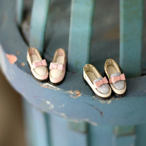 

Blyth doll shoes fur loafer shoes with bowknot available for Blyth Dal momoko Lati Jerryberry doll accessories