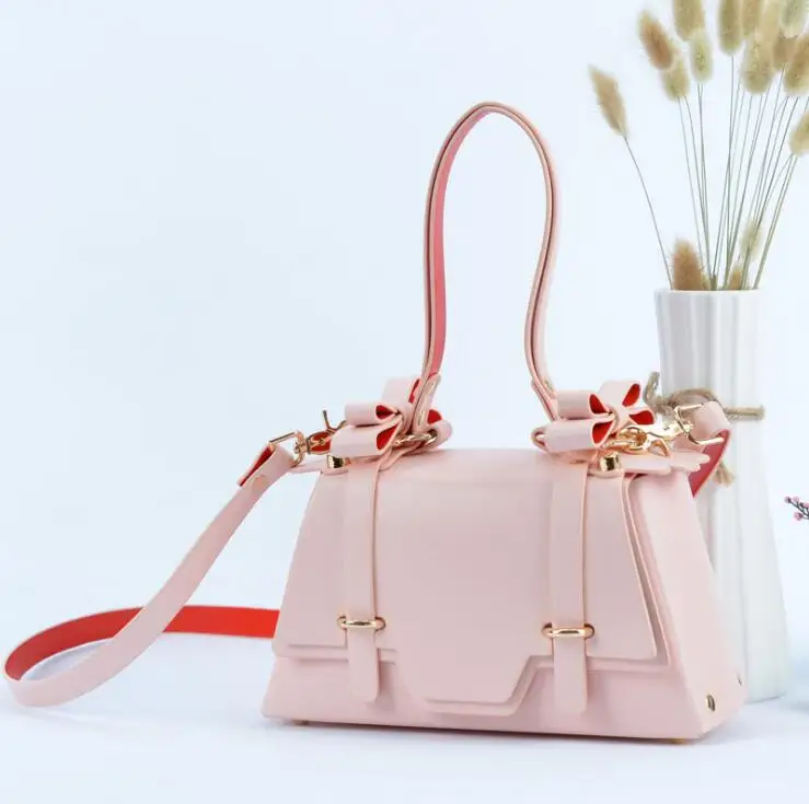 

Angelatracy Hot OL Lady Trapezoid Korean Solid Pure Color PU Bow High Quality Women's Party Evening Bags Crossbody Bag Totes