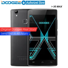 Doogee X5 Max mobile phones fingerprint 4000mAH 5.0InchHD 1GB RAM+8GB ROM MT6580 Quad Core 1.3Ghz WCDMA WIFI Android6.0 Dual SIM