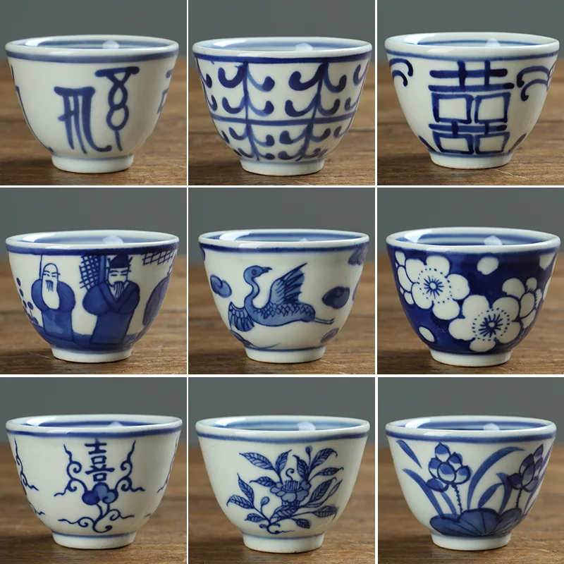 Керамическая Сине-белая антикварная чашка Jingdezhen товары для - Цена: 
