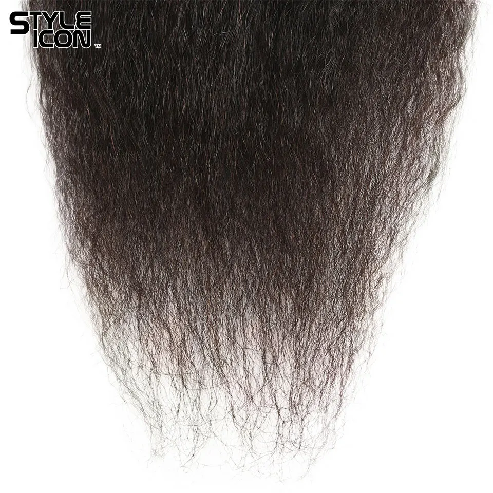 Styleicon Волосы Кудрявые прямые волосы пучки с закрытием бразильские 3 пучка с 2 шт кружева закрытия натуральные человеческие волосы ткет