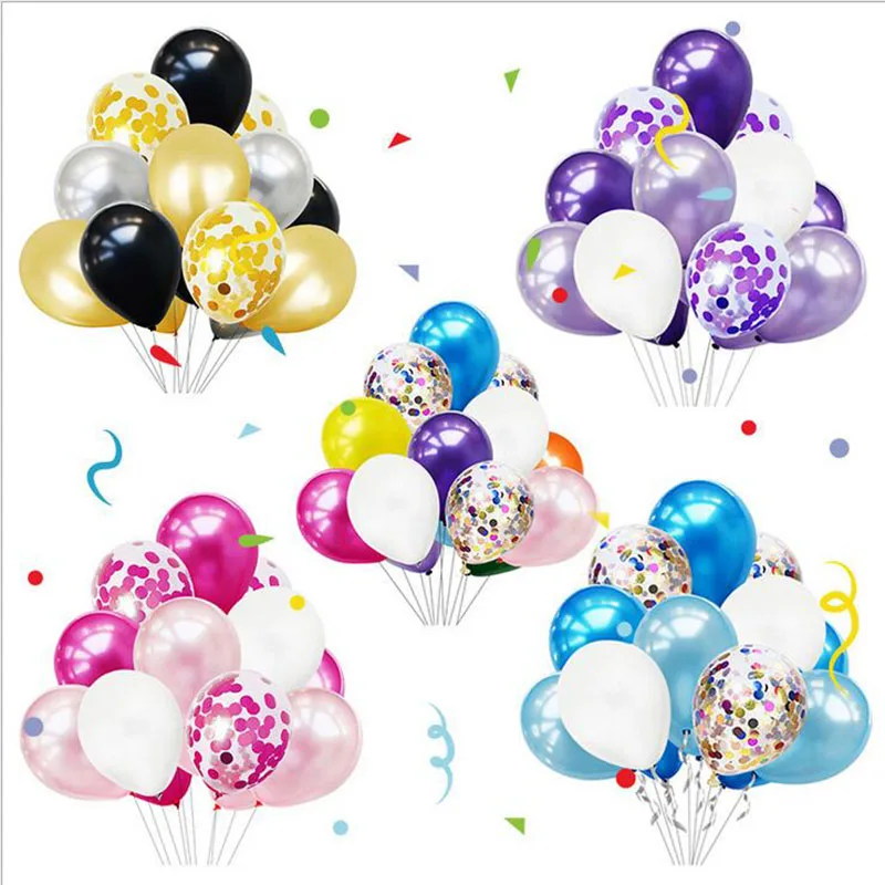 

40pcs/lot 12inch Sequins Balloon Round Transparent Balloon Marriage Proposal Happy Birthday Baby Shower Wedding Party Decoration