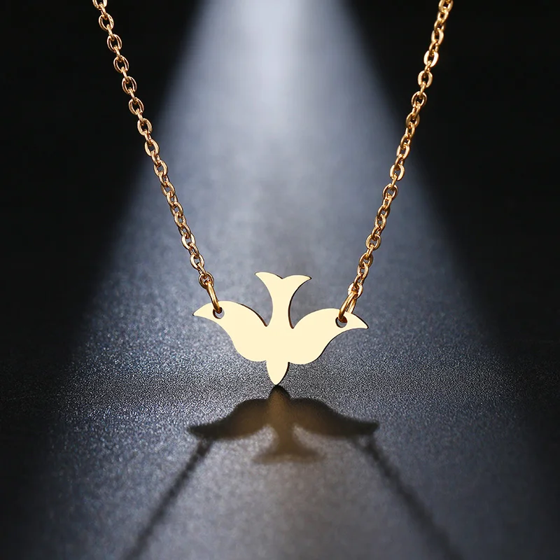 DOTIFI ожерелье из нержавеющей стали для женщин Lover's ultimate simple peace dove Короткое