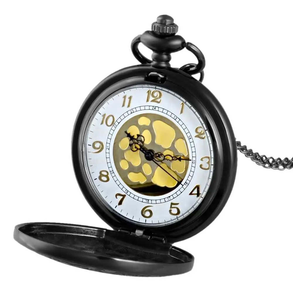 Винтаж очарование черный унисекс модные римские номер кварцевые в стиле стимпанк женские карманные часы мужское ожерелье с подвеской с