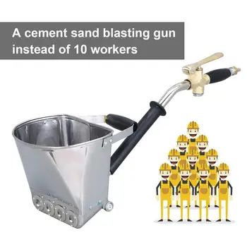 

FR Wall Mortar Sprayer Gun Stucco Shovel Hopper Ladle Cement Spray Gun Air Stucco Sprayer Plaster Hopper With Handle