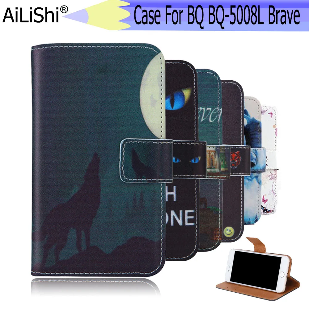 

AiLiShi For BQ BQ-5008L Brave Case Exclusive Phone BQ-5008L BQ Painted Leather Case Flip Credit Card Holder Wallet 6 Colors Hot