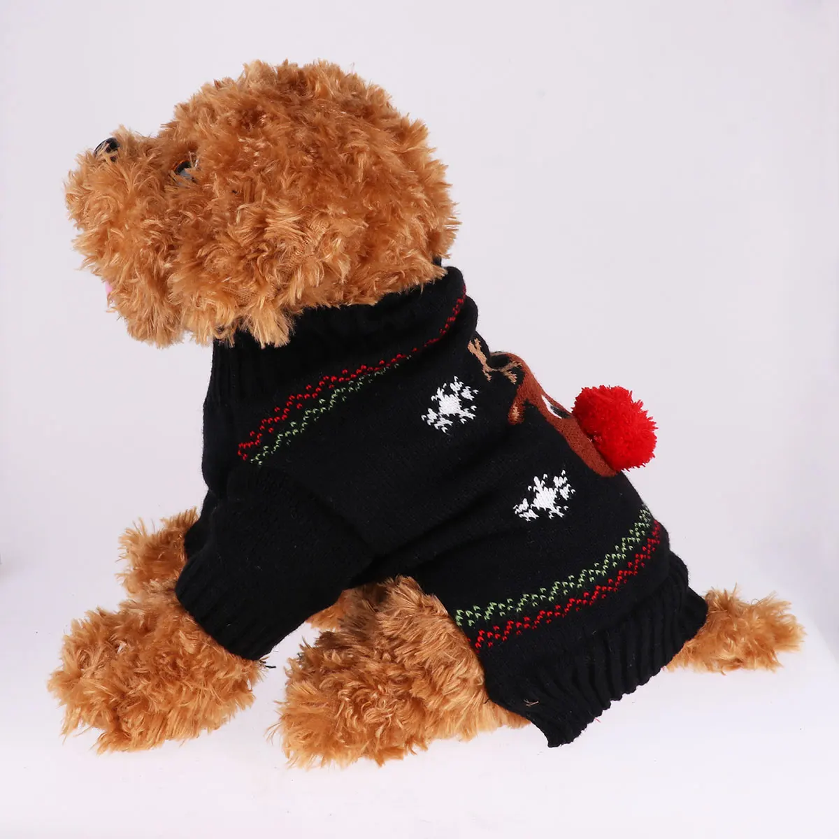 

Dog Sweater Reindeer Print Dog Sweaters for Small Dogs Pet Christmas Warm Clothes Winter Knitwear Puppy Jacket Cat Teddy Coat
