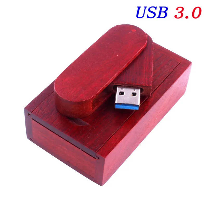 JASTER USB 3,0 Пользовательский логотип деревянный usb с коробкой USB флеш-накопитель Флешка 8 ГБ 16 ГБ 32 ГБ 64 Гб карта памяти фотография U диск - Цвет: Rose wood