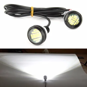 

2PCS White 12 4014 SMD LED Eagle Eye Motorcycle Car Parking Fog Backup Light DRL Lamp 23MM