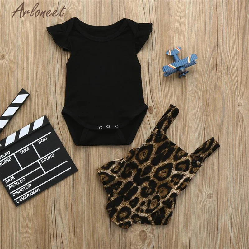 

Arloneet 2018 2Pcs Baby Girls Infant Leopard Toddler Jumpsuit Romper Set Clothes Outfits l0315