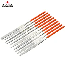 Lixa manual de diamante em 10 peças, para material de pedra leve, moagem de metal, multifunção