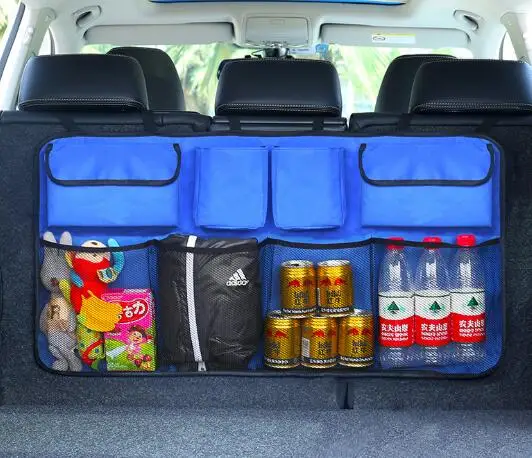 

Car Trunk Organizer Adjustable Backseat Storage Bag Net High Capacity Multi-use Oxford Automobile Seat Back Organizers Universa