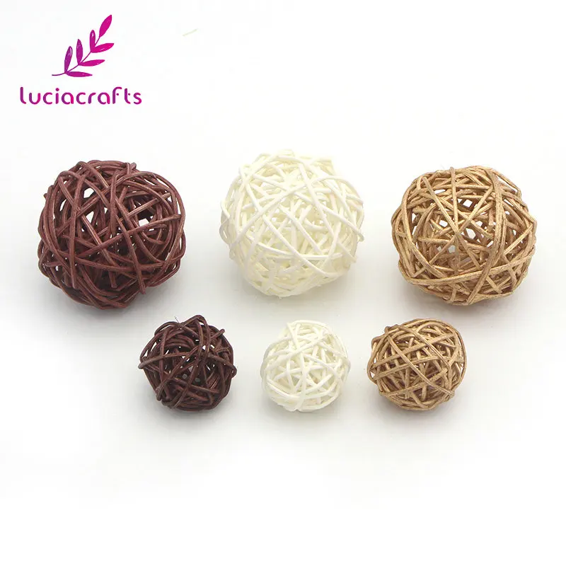 Lucia crafts 12 шт./лот 3-5 см Смешанные 3 цвета плетеные винтажные Sepak Takraw мяч DIY аксессуары для украшения дома M0401