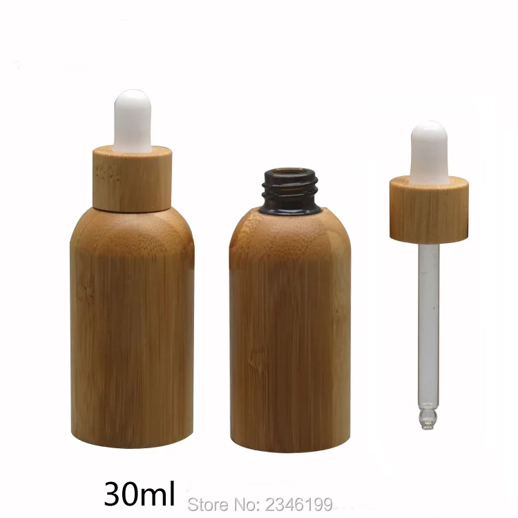 

30ML 10pcs/lot Superior Grade Empty Essential Oil Bottle, DIY Bamboo Wooden Dropper Bottle, Safety Essence Refillable Container