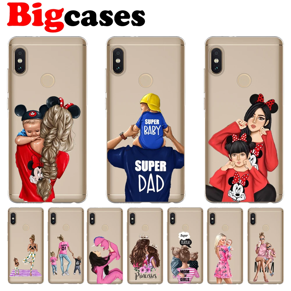 

Soft TPU Funda For Xiaomi Redmi 5 Plus 6 6A Note 4 4X 5 6 Pro Case Cover Silicone Capa Cute Baby Mom Dad Girl Coque Phone Shell