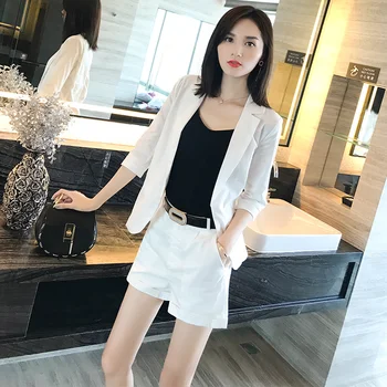 

European and American brands with the same women's fashion suit summer new temperament shorts two-piece suit tide