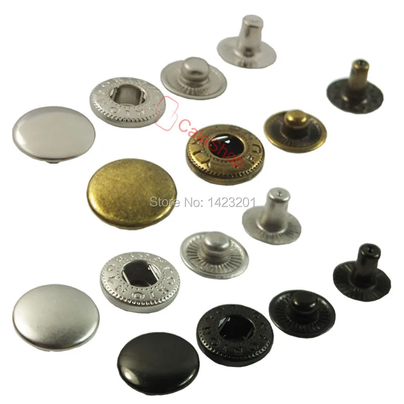 100 sets 15mm 5/8" Leather craft Rapid Rivet Button METAL Snaps