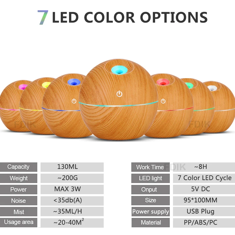  USB Aroma Essential Oil Diffuser Ultrasonic Air Home Humidifier Mini Mist Maker Aroma Diffuser 130M