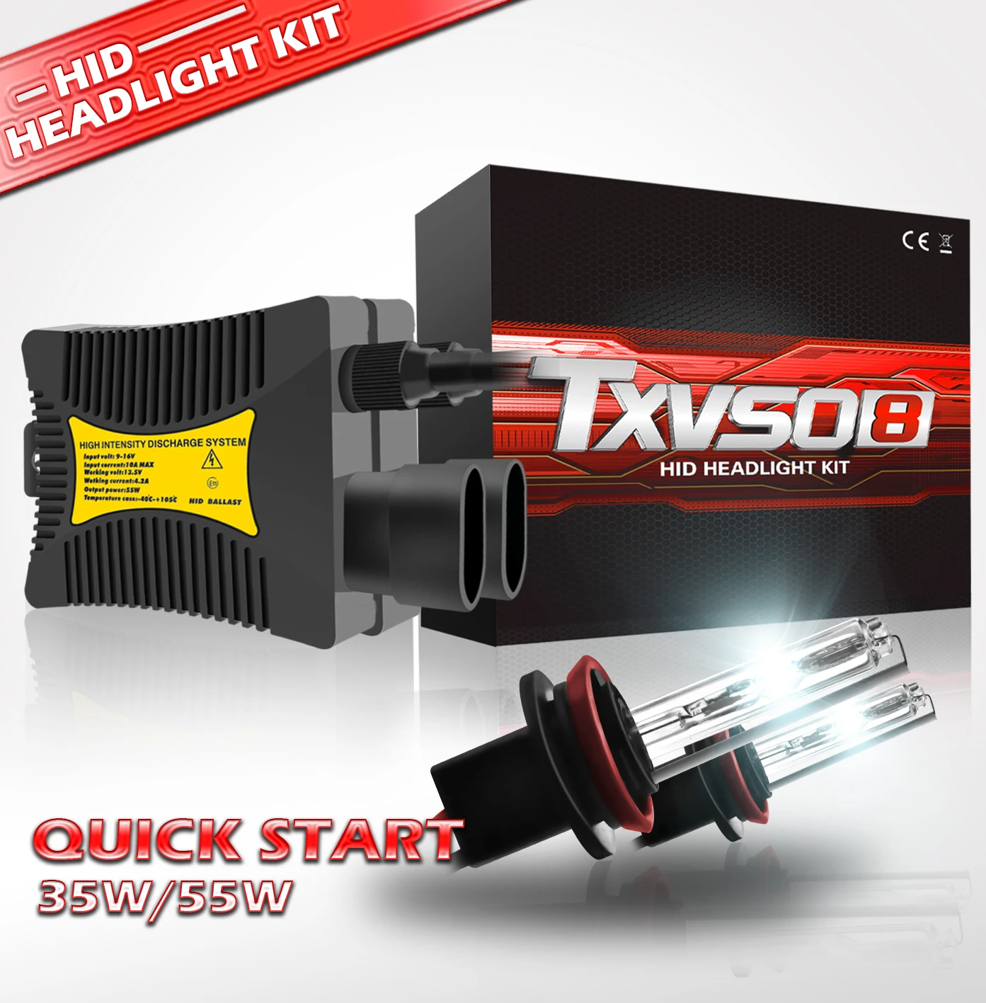 TXVSO8 H8 H9 H11 HID Xenon Headlights Conversion KIT Lamp 3000K 4300K 5000K 6000K 8000K 10000K
