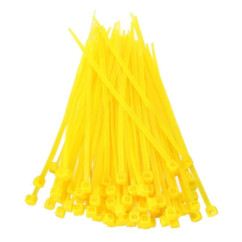 100X 2.5mmx100mm Nylon Cable Wire Zip Ties Cord Wrap Strap ColorYellow