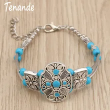 Tenande Boho цыганский натуральный камень бусины Цветок Браслеты винтажные резные браслеты и браслет для женщин племенные ювелирные изделия